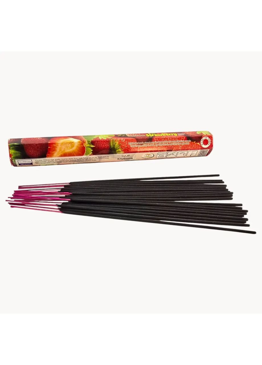 Аромапалочки угольные Strawberry Клубника 20 шт. Darshan (366447827)