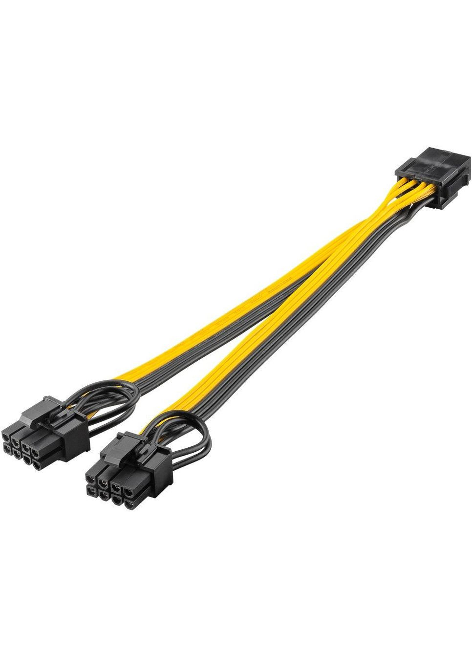 Кабель живлення внутрішній PCIePower 8p 1x2 F/M (мама/тато) (6+2) x2 0.2m Y кабель 8(6+2) splitter Goobay (369646461)