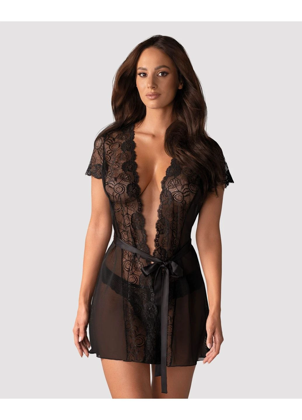 Пеньюар Alluria peignoir & thong CherryLove Obsessive (339867416)