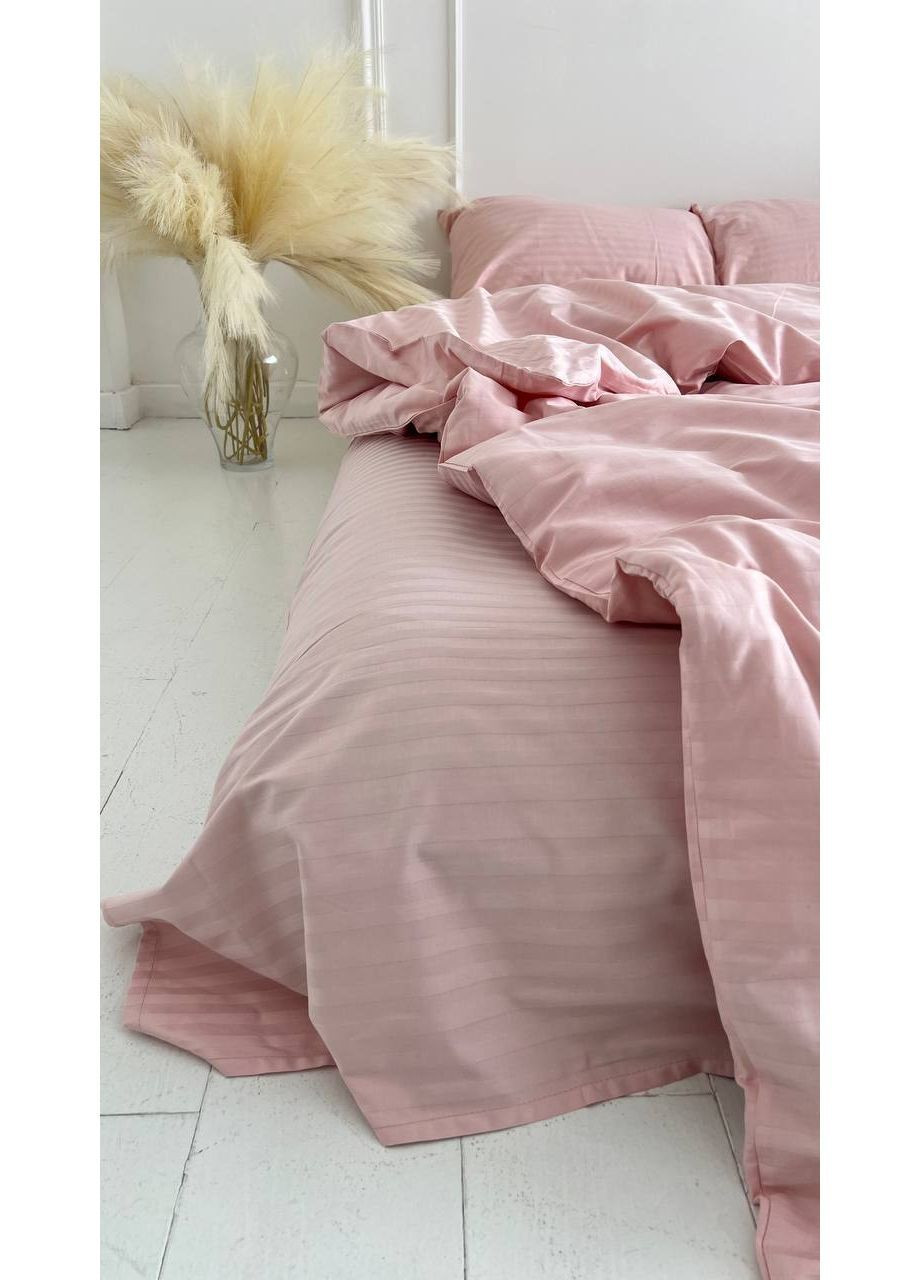 Комплект постельного белья евро размер No Brand беж страйп (370864770)