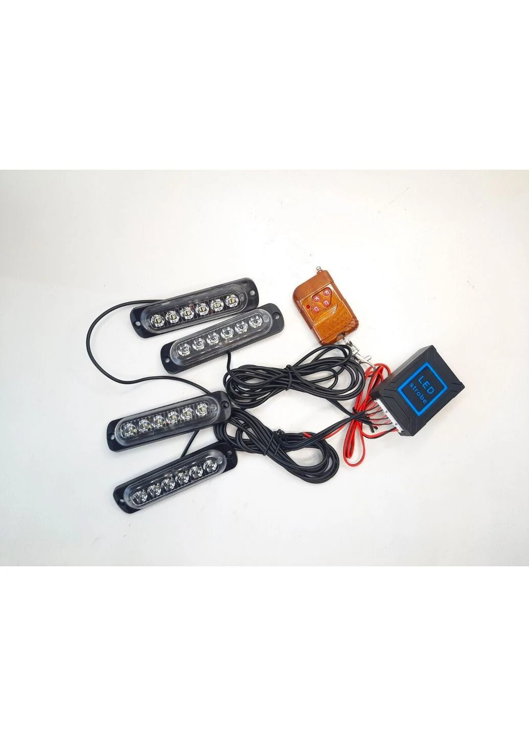 Стробоскоп под решетку 4шт 6LED I-BS-1-4-6LED-W с пультом 12-24V As (395708120)
