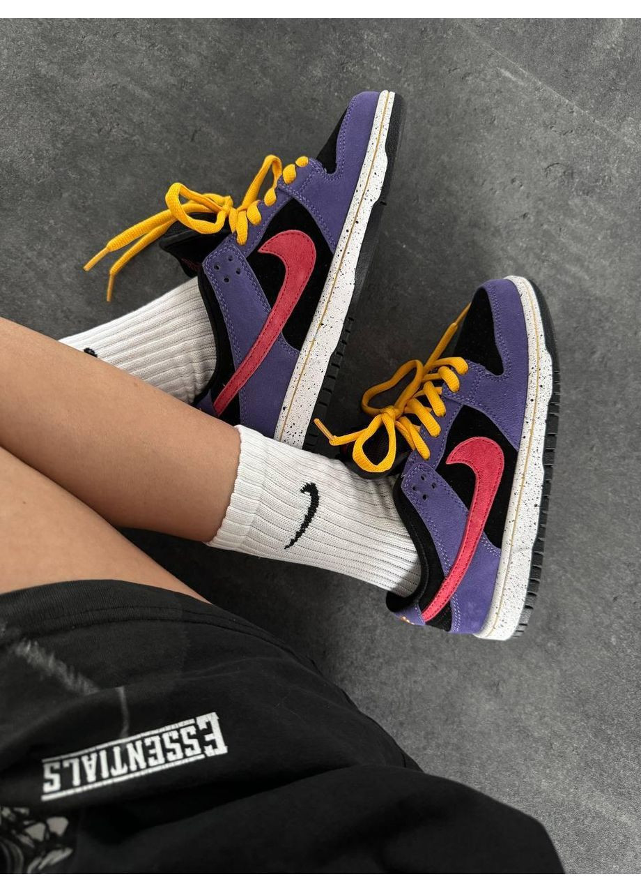 КРОСІВКИ ЖІНОЧІ NIKE SB DUNK PURPLE / PINK / YELLOW НАЙК СБ ДАНК No Brand рожеві демісезони (369387750)