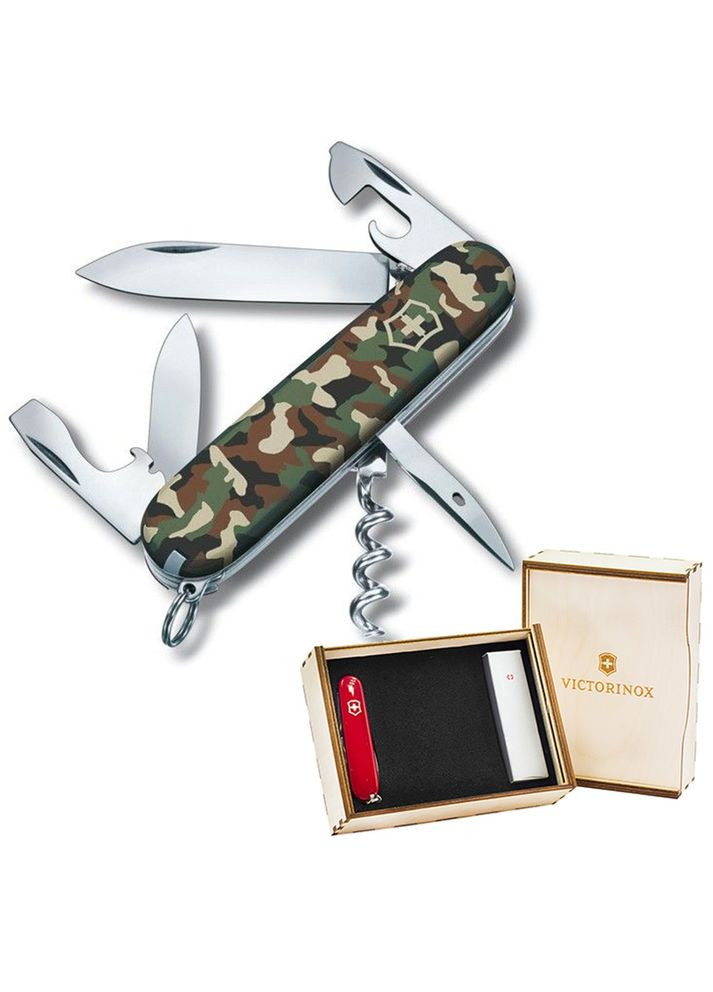 Комплект Ніж Spartan Camouflage 1.3603.94 + Подарункова коробка для ножа 91мм vix-2 Victorinox (317301523)