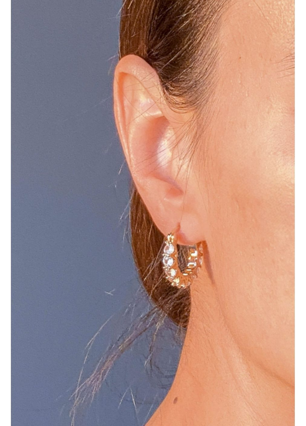 Серьги кольца с цирконием CHICLY (368558755)