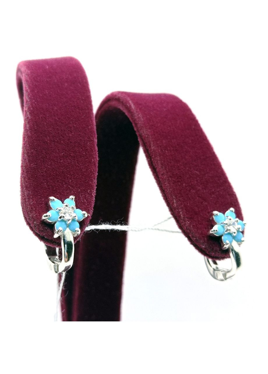 Серьги "Флокса" серебро 925° 2,66г. голубые фианиты (20273) Elis-s (358234138)