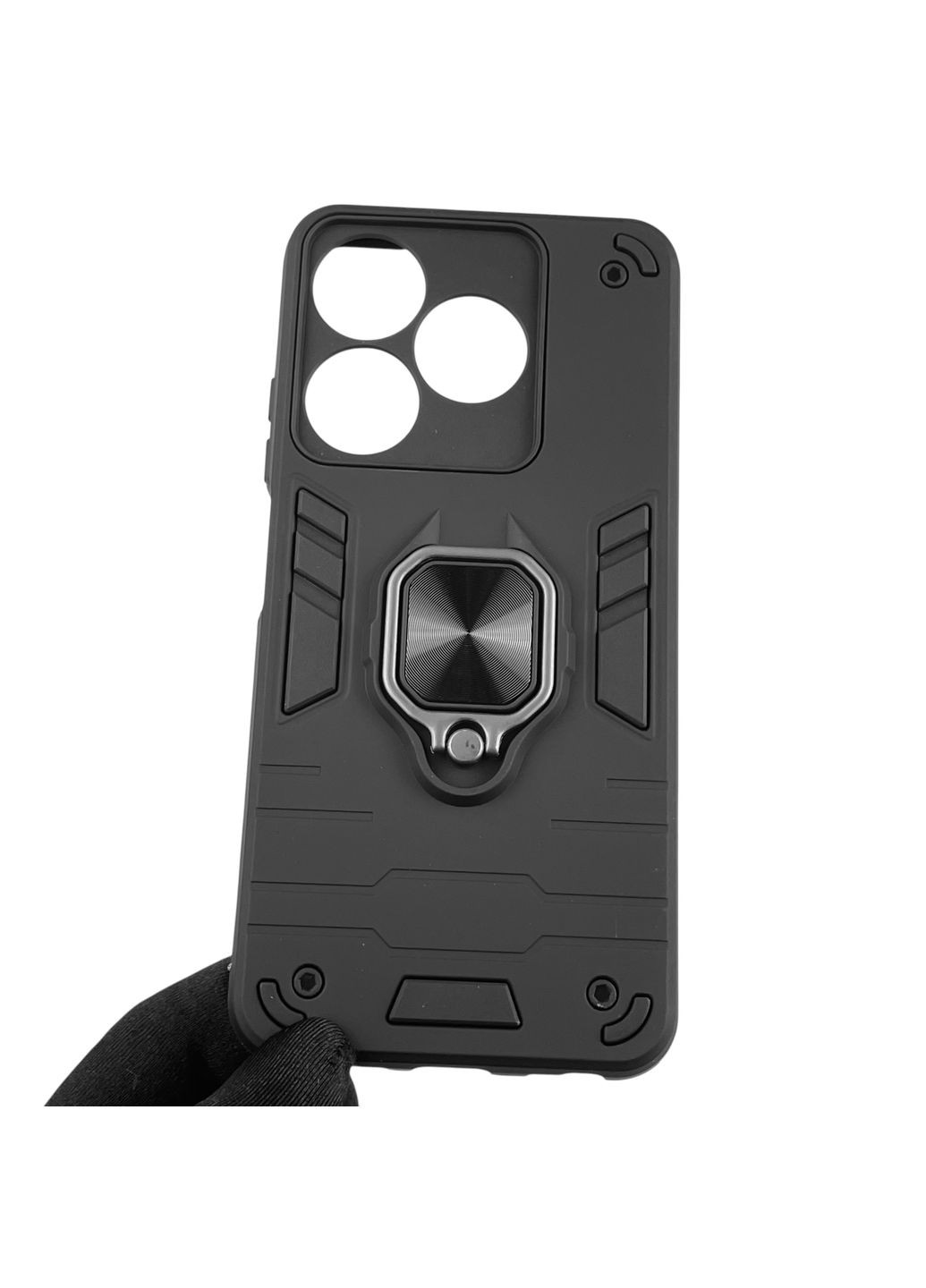 Чохол для телефона Spark 10 (KI5q) броньований з магнітним кільцем-тримачем на техно спарк 10 чорний Tecno (366232284)