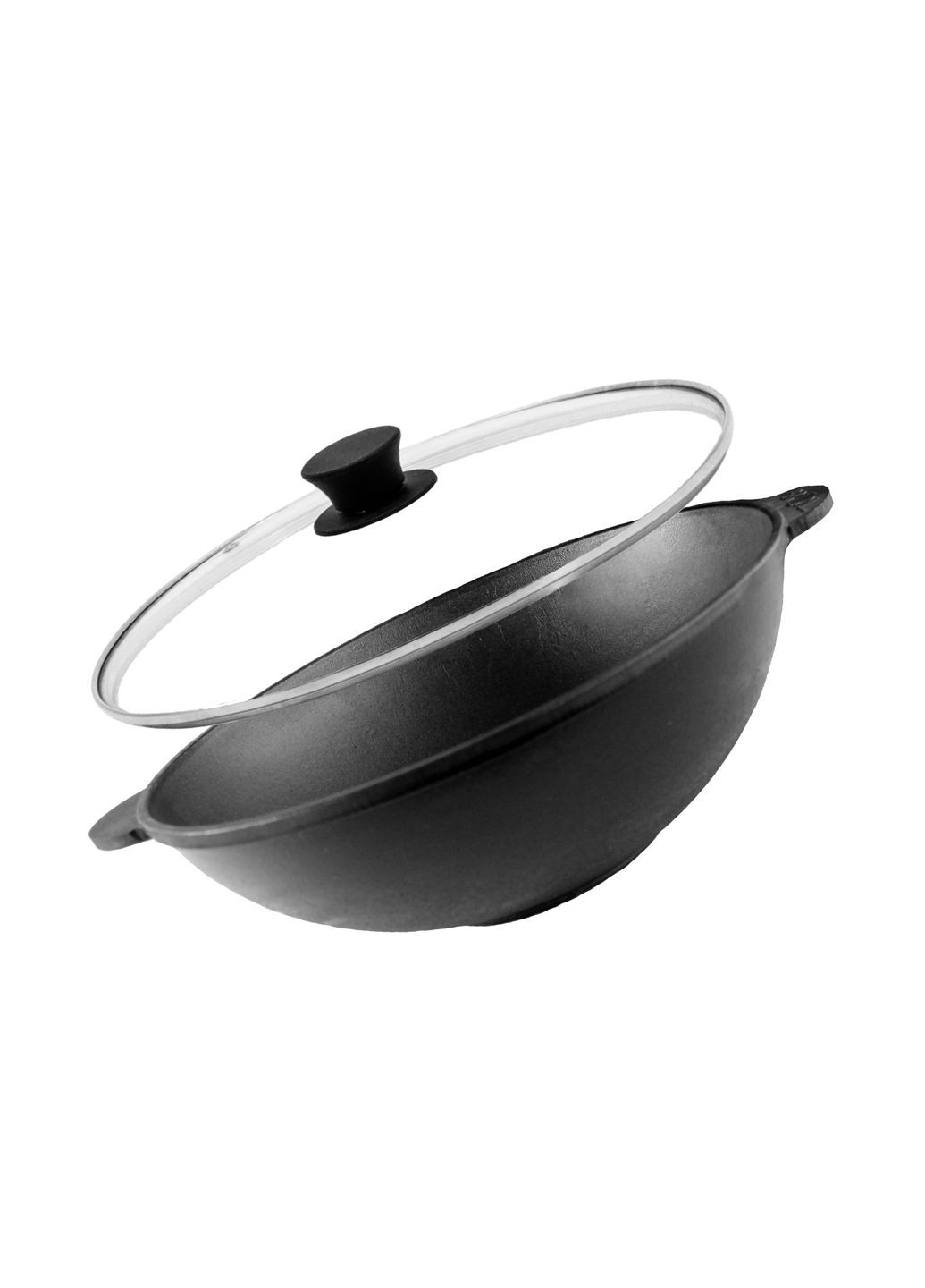 Чавунна сковорода WOK з кришкою 3,7 л Brizoll (322732433)