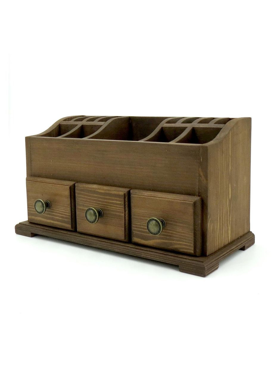 Органайзер настільний з дерева Хемлок сепія (КНЦ-006208) No Brand (328225861)