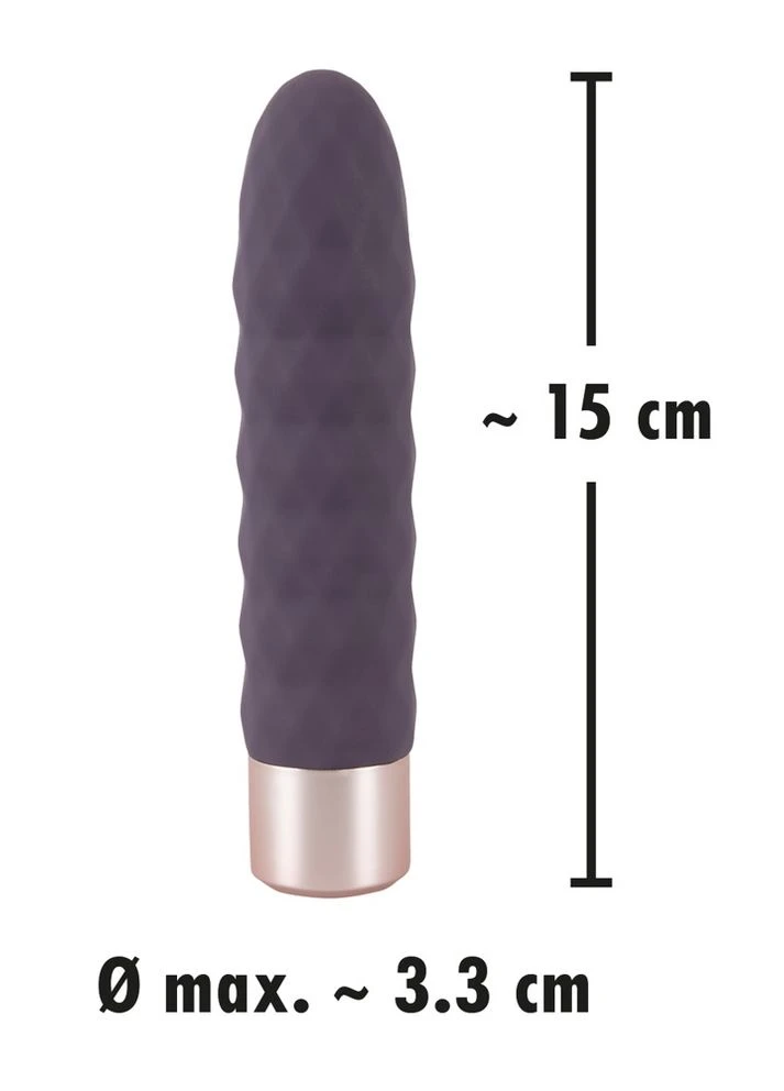Вибратор с рельефом вагинальный и для клитора фиолетового цвета Elegant Diamond Vibe You2Toys (383347532)