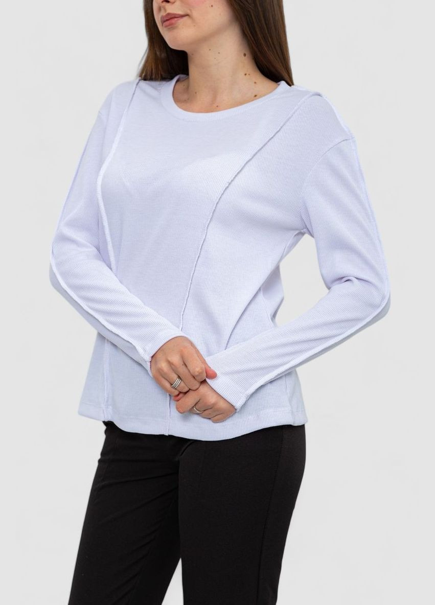 Білий жіночий лонгслів в рубчик Ager (294182296)