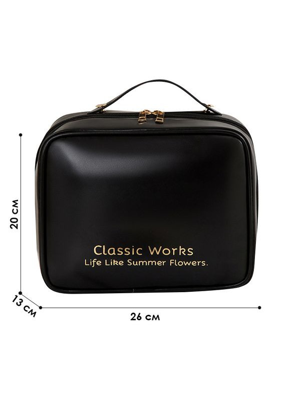 Органайзер косметичка BK-HZB-12 Black компактный бьюти бокс переносной на молнии с ручкой 5шт Lesko (352012040)