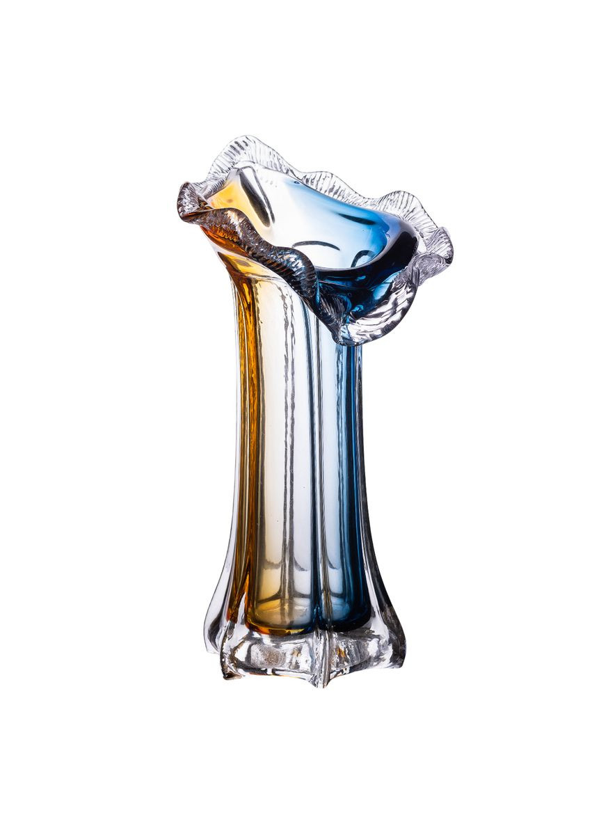 Ваза ручної роботи Crystal Coast скляна 29 см, Yiwu (328440387)