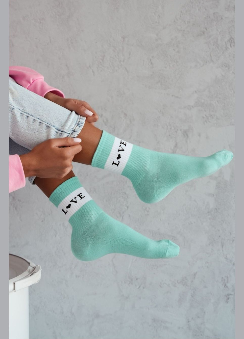 М'ятні жіночі шкарпетки Milena написи (322316954)