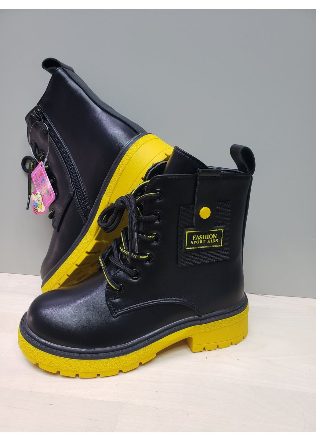 Черные осенние ботинки детские демисезонные Y Top