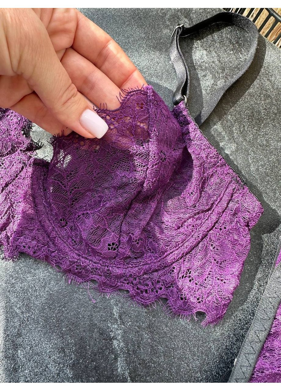 Фіолетовий балконет комплект жіночого білизни | найніжнішим мереживом, Vital-Textile з кісточками поліестер, еластан