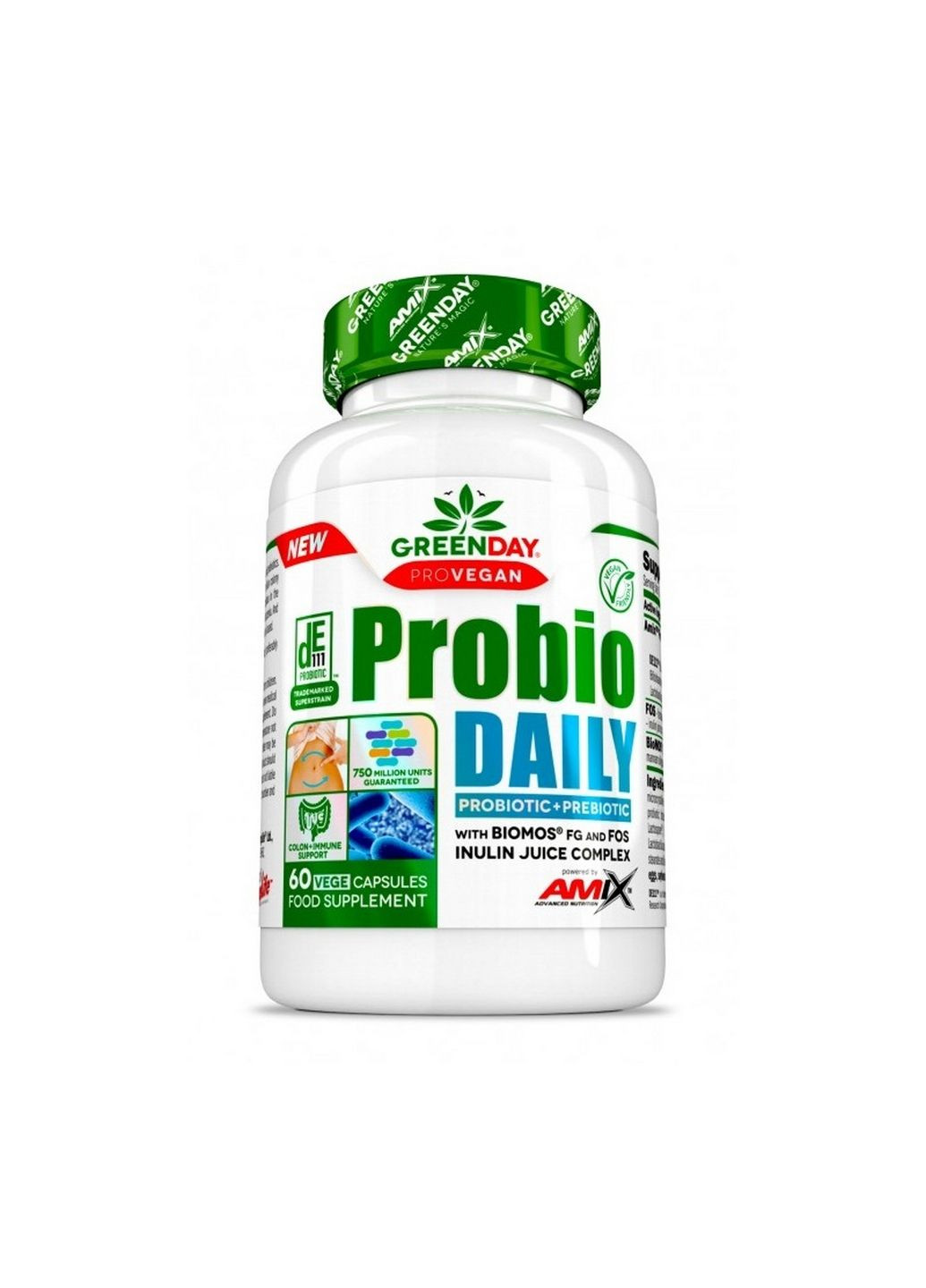 Пробіотики та пребіотики GreenDay ProVegan Probio Daily, 60 вегакапсул Amix Nutrition (293342735)