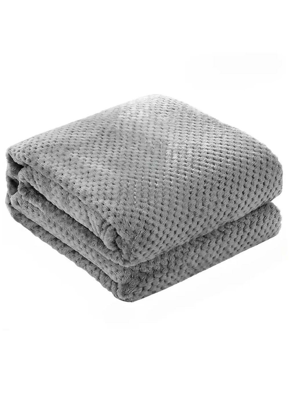 Двоспальний плюшевий плед покривало ковдра з геометричним візерунком на ліжко диван 150x200 см (480776-Prob) Темно-сірий Unbranded (342230069)
