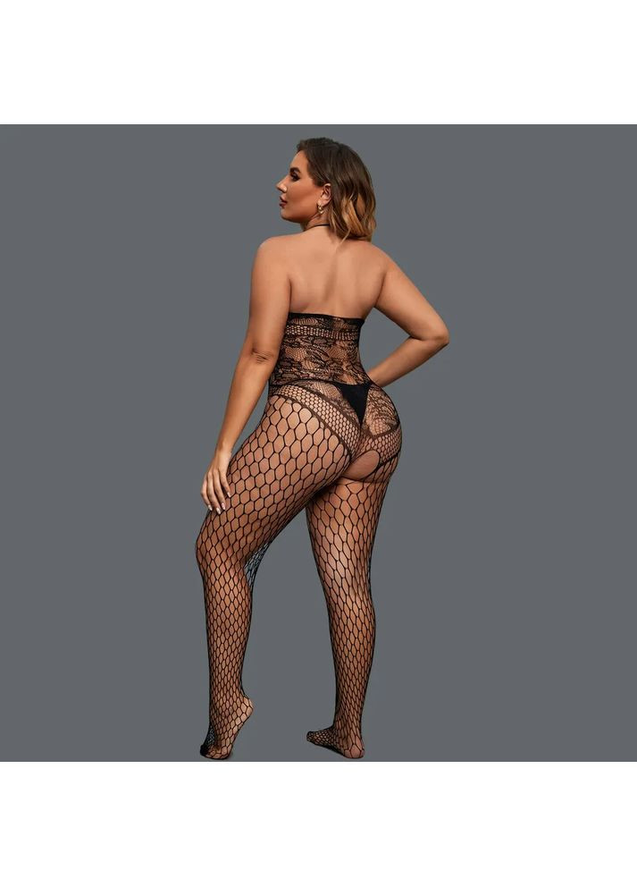 Бодистокинг женский, нейлон, Plus Size, эротический, открытый доступ, черный XL-XXL No Brand (366888281)