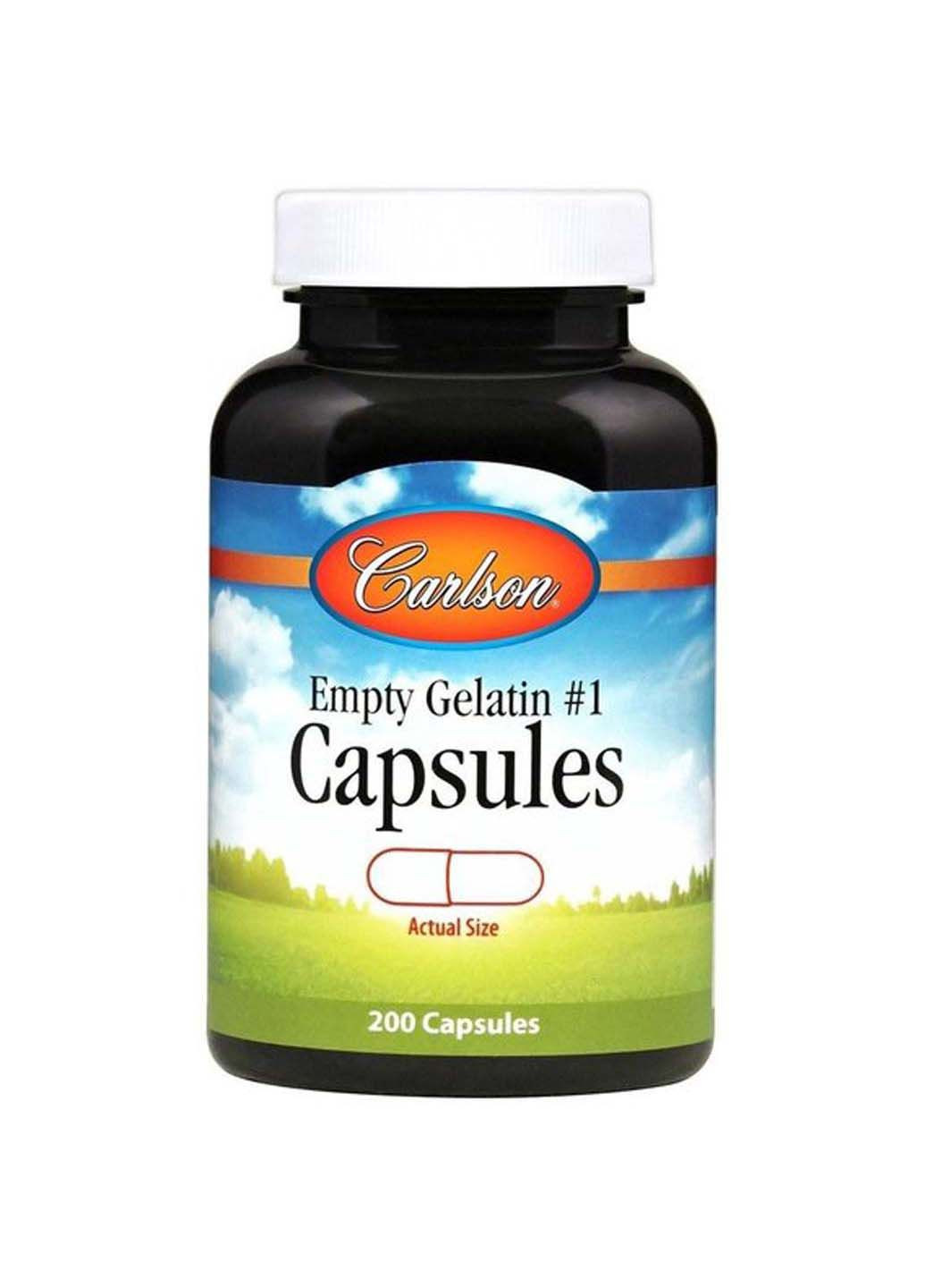 Пустые капсулы Empty Gelatin #1 Capsules 200 Caps Carlson Labs (301769817)