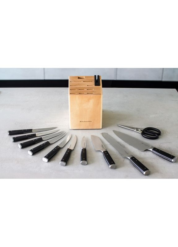 Набір ножів Coreline KAG12STSNBXOBQ 12 предметів KitchenAid комбінований,