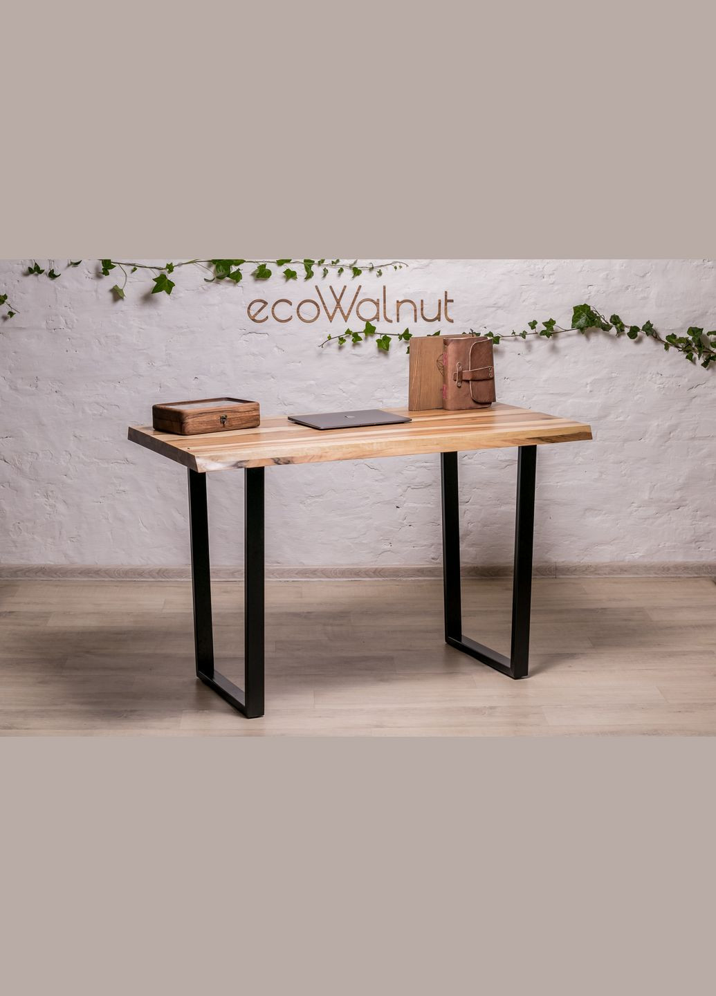 Стіл із живими краями M (горіх) Горіховий столик для офісу EcoWalnut (294613519)