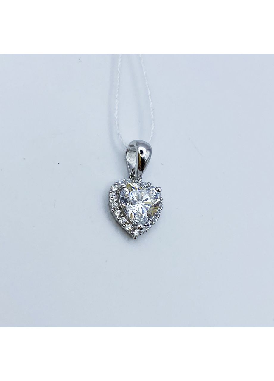 Кулон серебряный с кубическим цирконием "Сердце" 1,53 г No Brand (369736672)