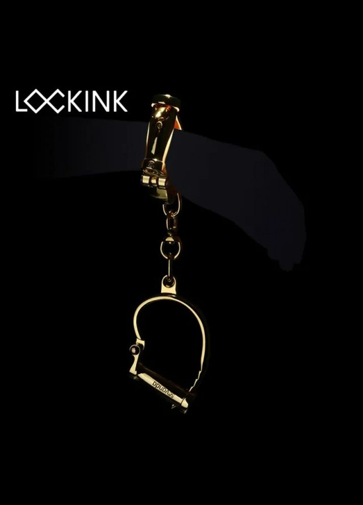 Наручники з коротким ланцюжком, металеві, золоті Lockink (297396288)
