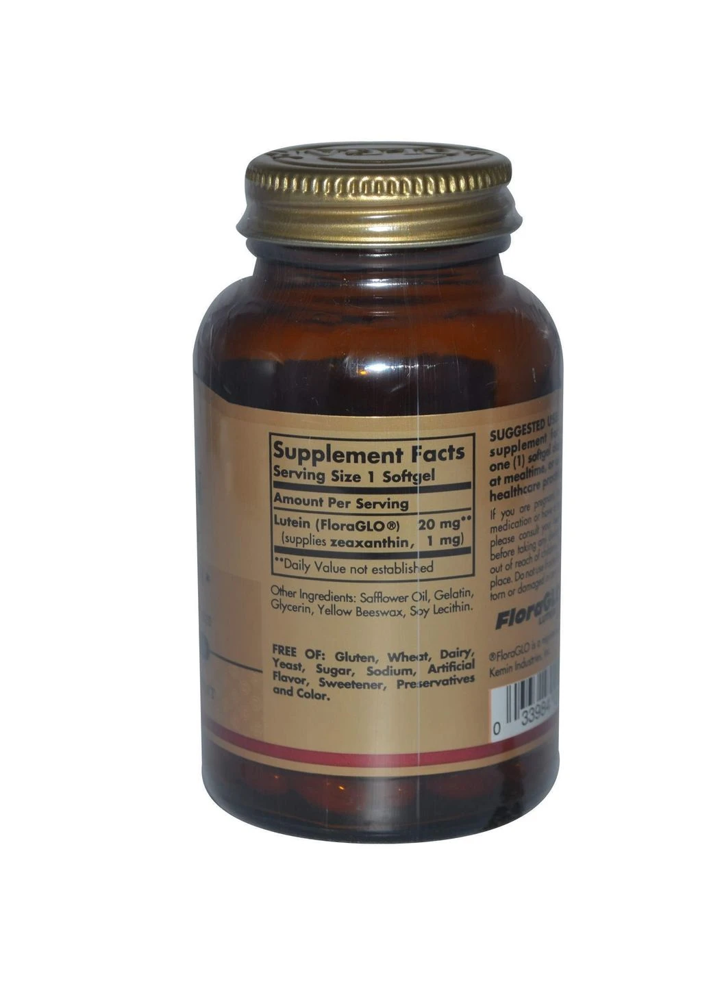 Лютеїн, Lutein,, 20 мг, 60 гелевих капсул Solgar (322065299)