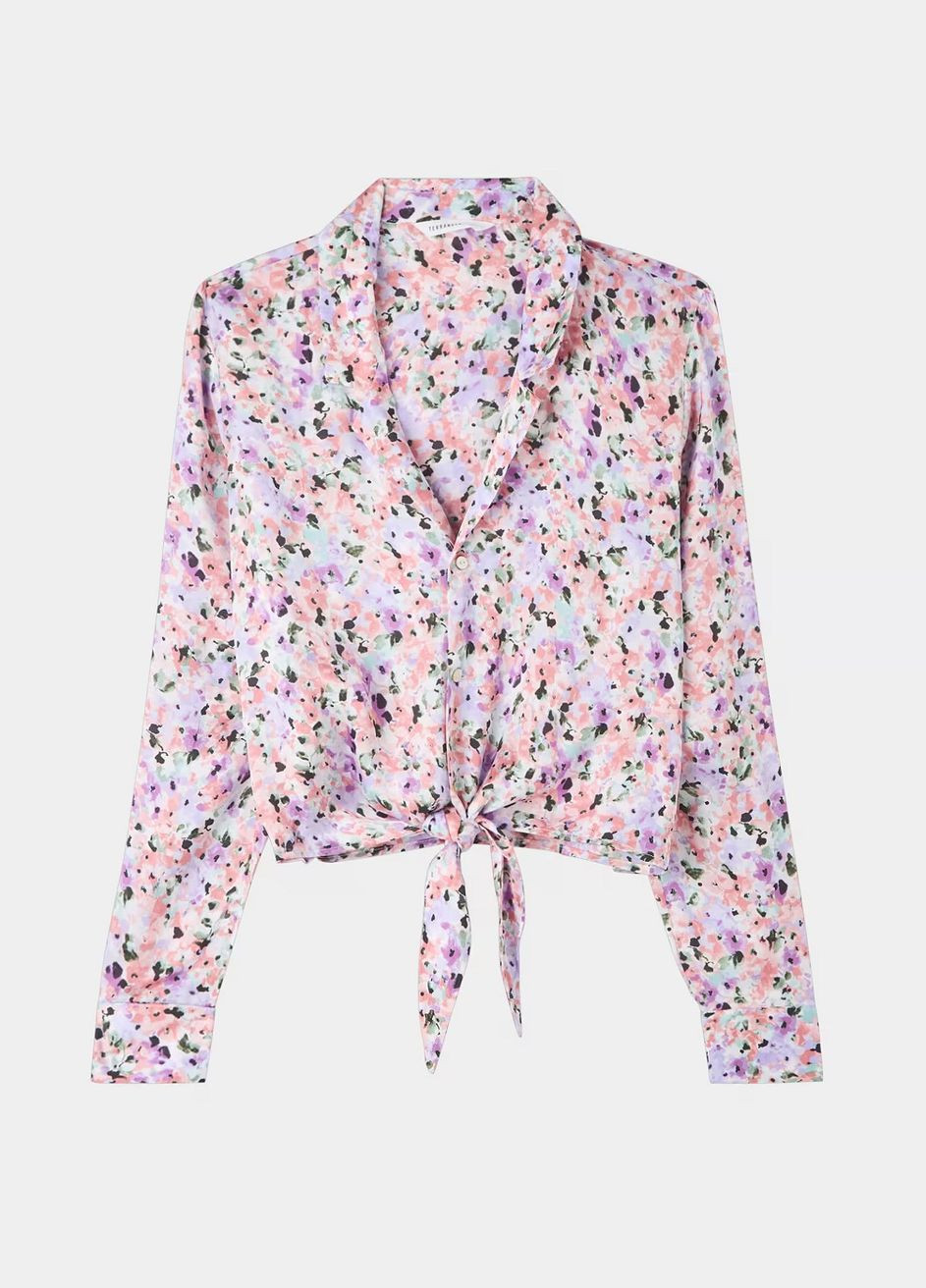 Цветная кэжуал рубашка с цветами Terranova