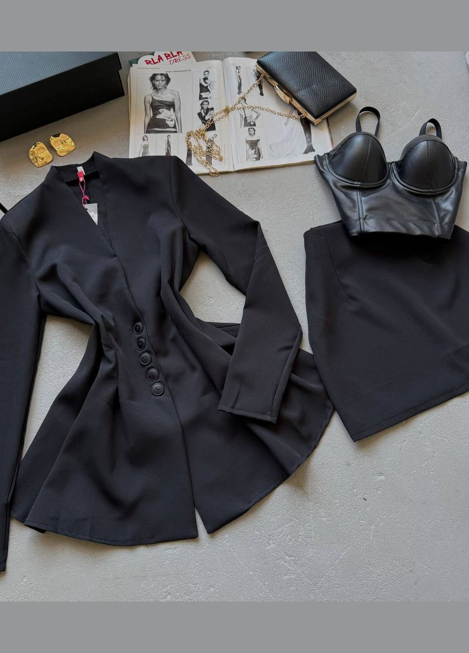 Жіночий костюм двійка блейзер та спідниця MonCher (332615258)