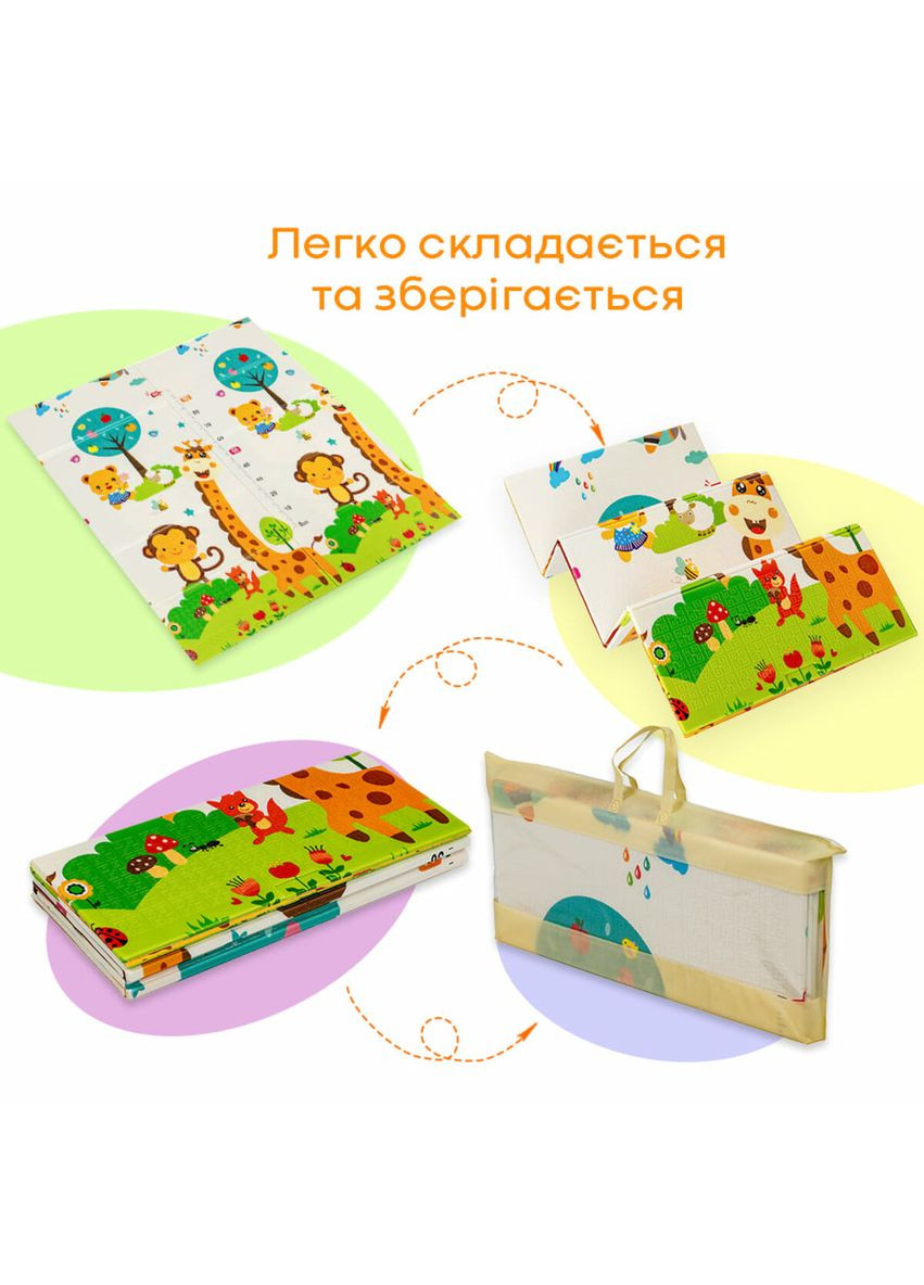 Детский складной термоковрик 147см х 177см х 8мм Лисички-Ростомер (303) SW-00003033 Sticker Wall (369931948)