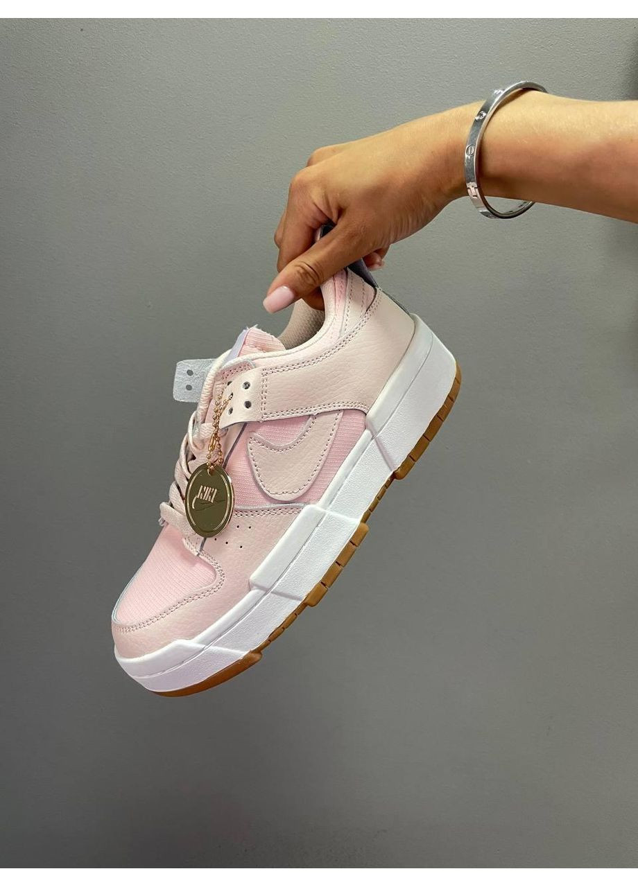 Розовые демисезонные кроссовки мужские nike dunk disrupt pink white найк сб данк No Brand