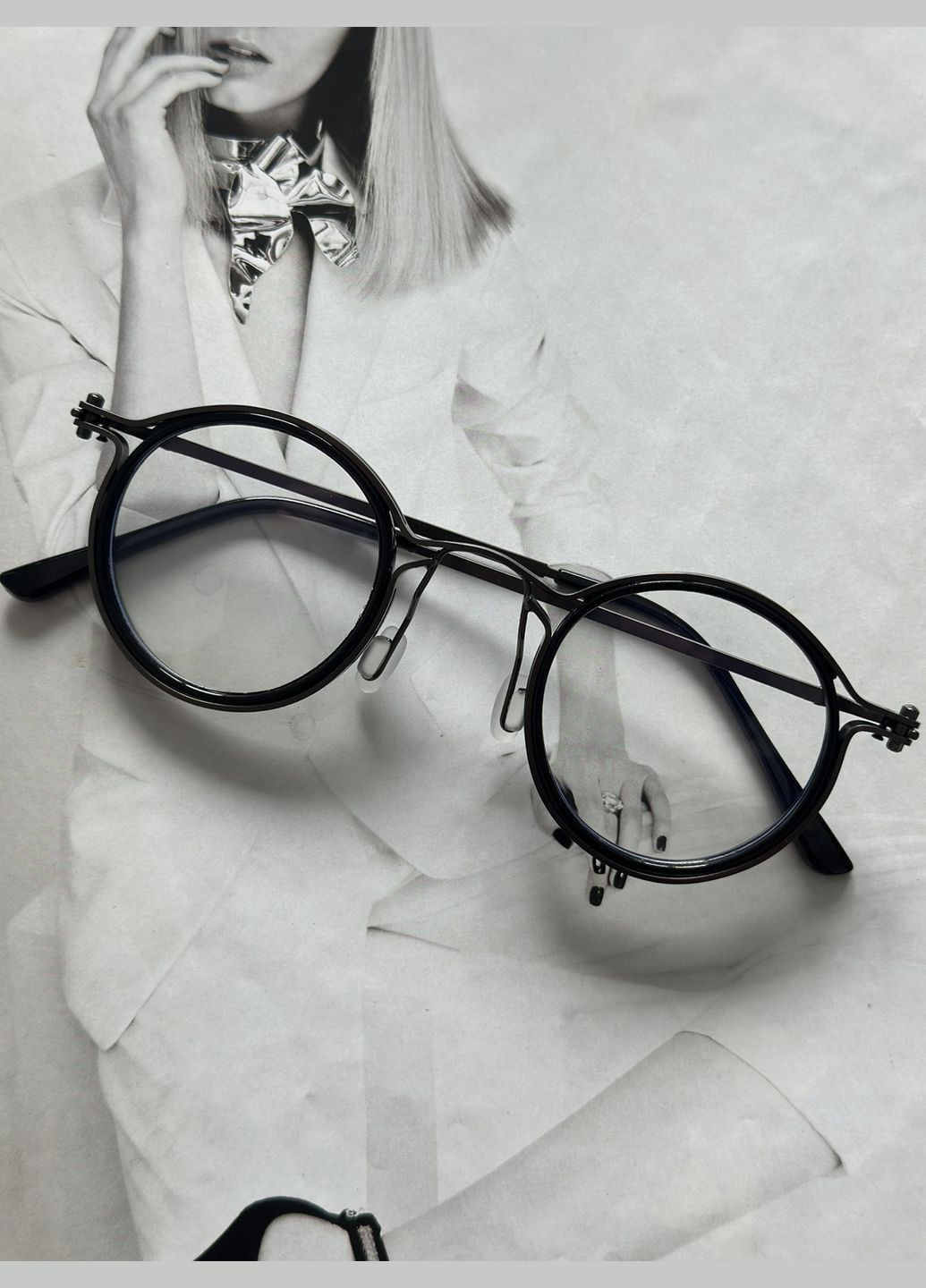 Круглі окуляри з антиблик Графітовий (5306) No Brand (322190790)