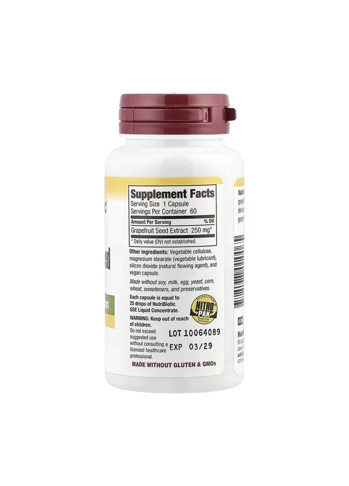 Grapefruit Seed Extract 250mg - 60 caps NutriBiotic (389161488)
