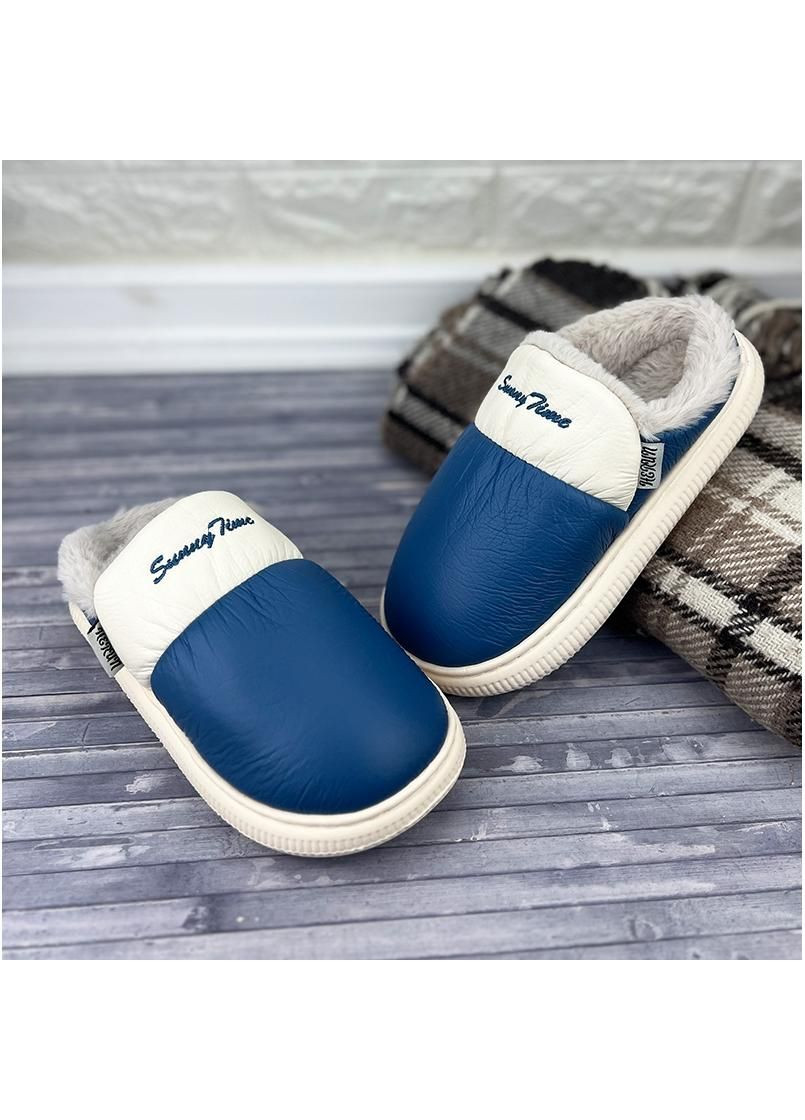Жіночі тапочки домашні екошкіра Е-005810-1 Сині Sanlin (307172396)