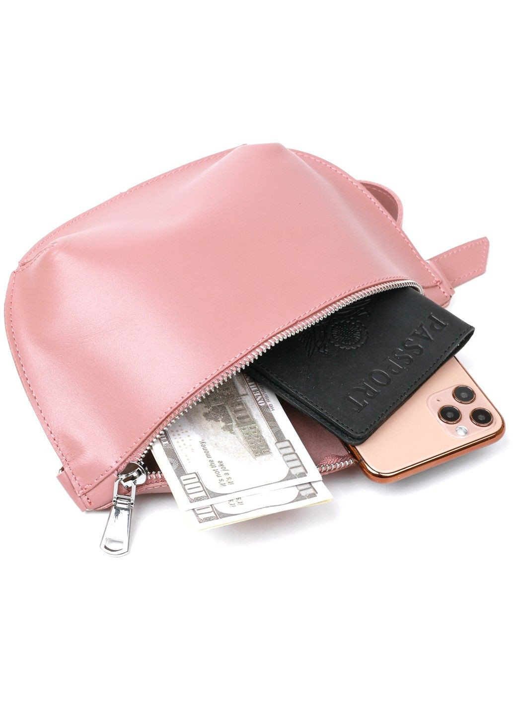 Практичная женская бананка 16385 Розовый Shvigel (292849821)