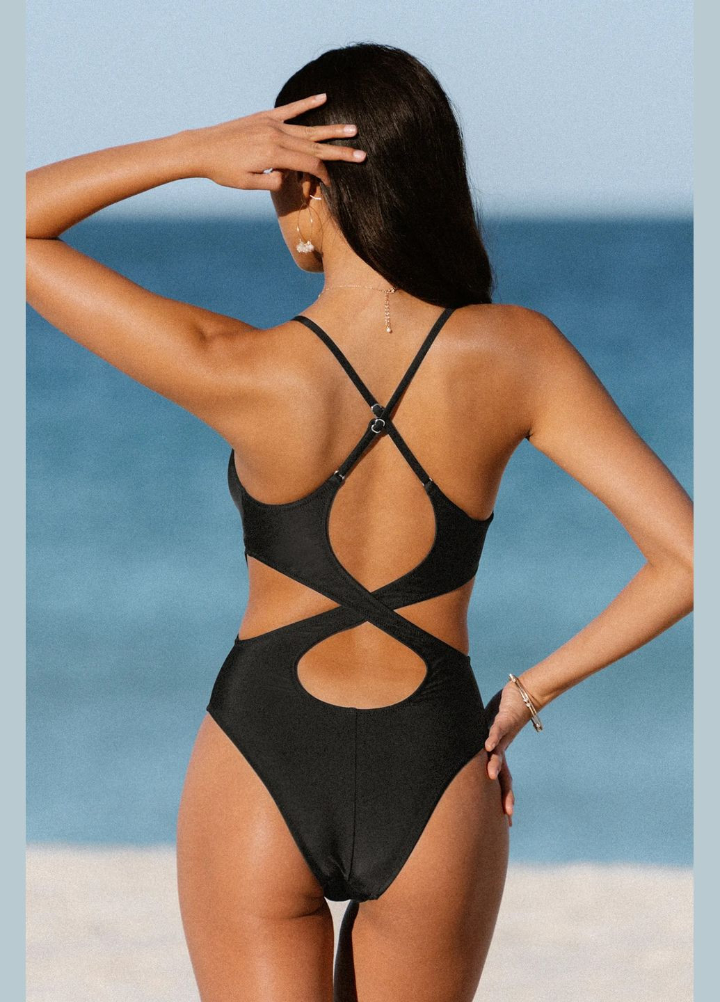 Чорний літній купальник CUPSHE