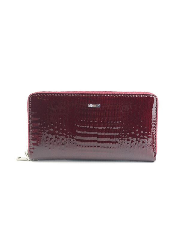 Бордовий жіночий гаманець шкіряний на блискавці, Класичний лаковий гаманець портмоне з натуральної шкіри Balisa (266266468)