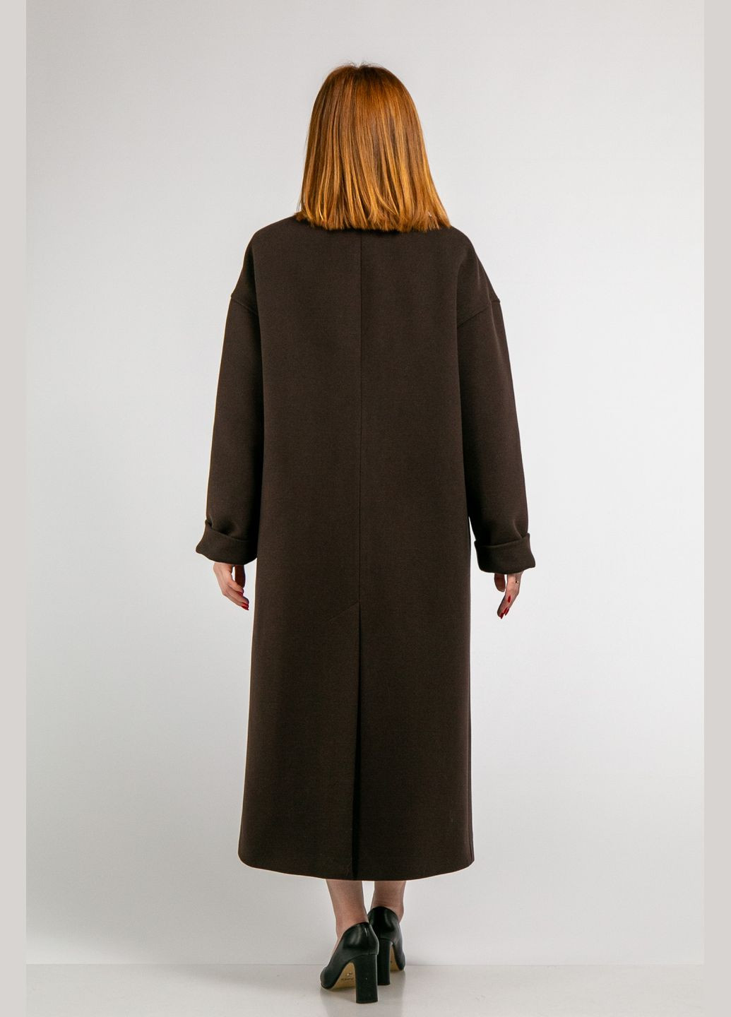 Темно-коричневе зимнє Пальто зимове двобортне CHICLY