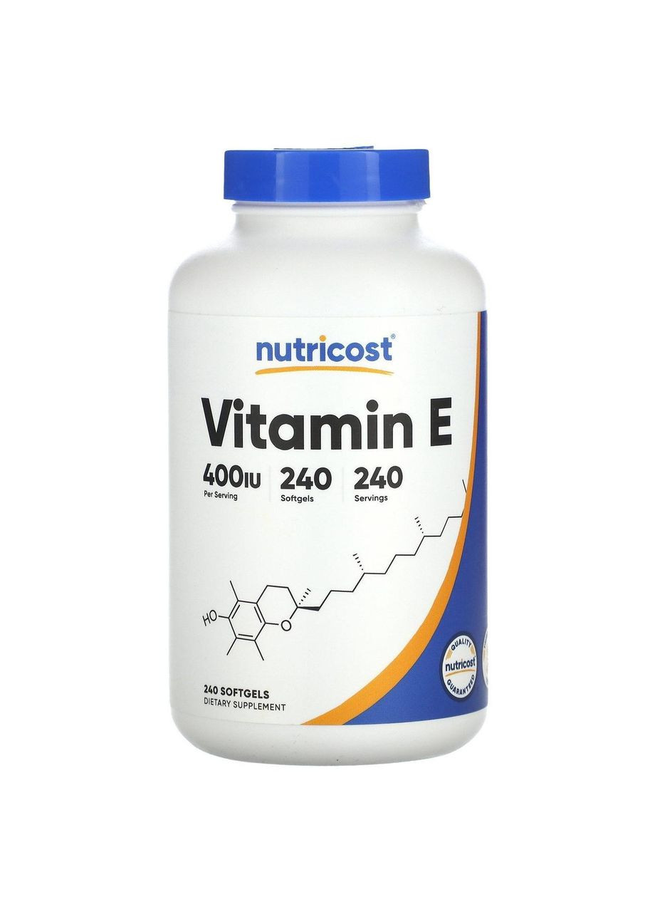 Вітамін Е-400 Vitamin E 180 мг 400IU 240 капс. Nutricost (346513719)