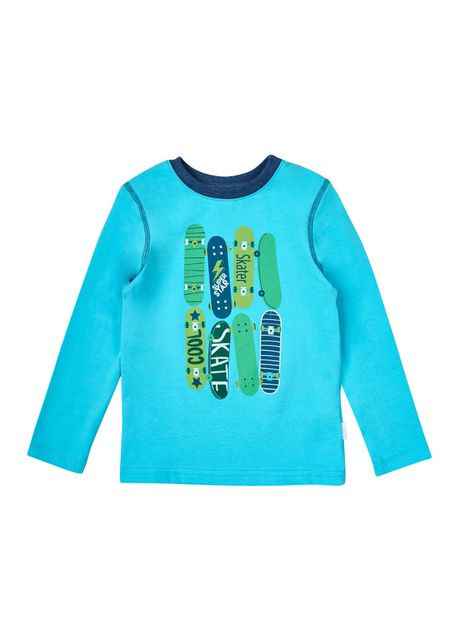 Голубой демисезонный спортивный, повседневный, кэжуал, джинсовый лонгслив Бембі однотонный