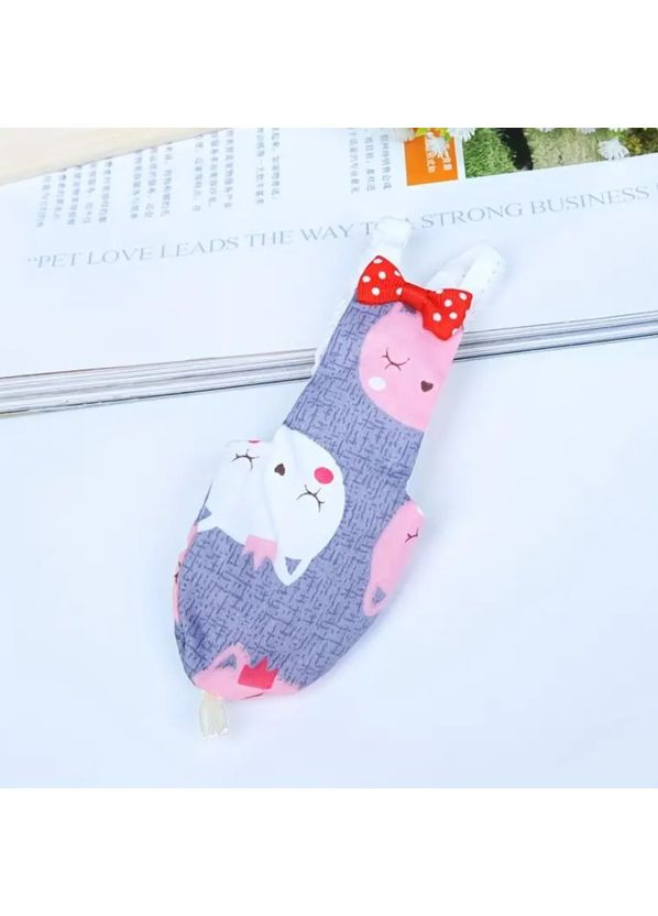 Памперсы для попугая с регулировкой бретелек, многоразовый, для волниста, чеха, неразлучника и других, Серый с котиком No Brand (370290236)