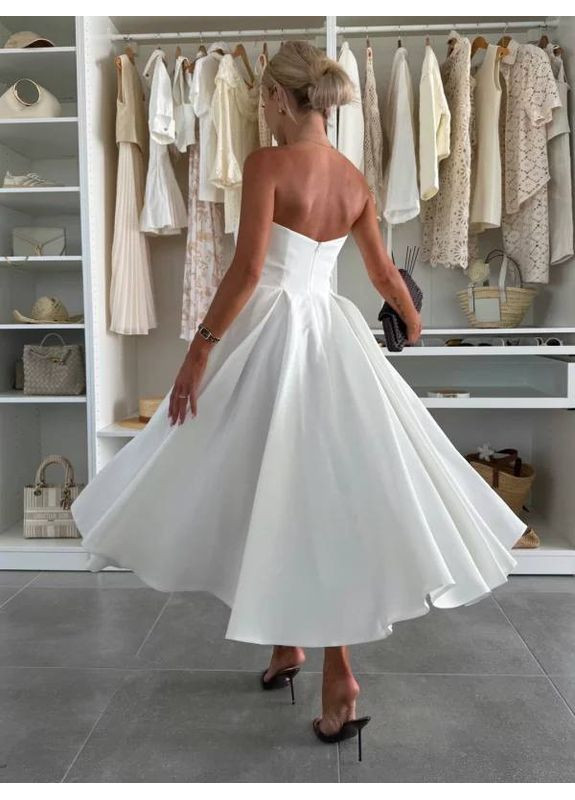 Белое женское платье креп костюмка No Brand