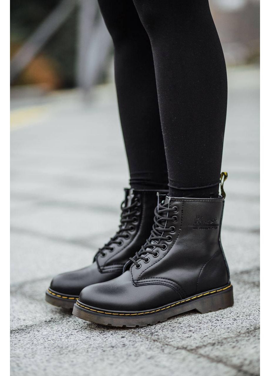 Ботинки женские и мужские Dr.Martens 1460 Black Доктор Мартенс (Мех) No Brand (366322867)