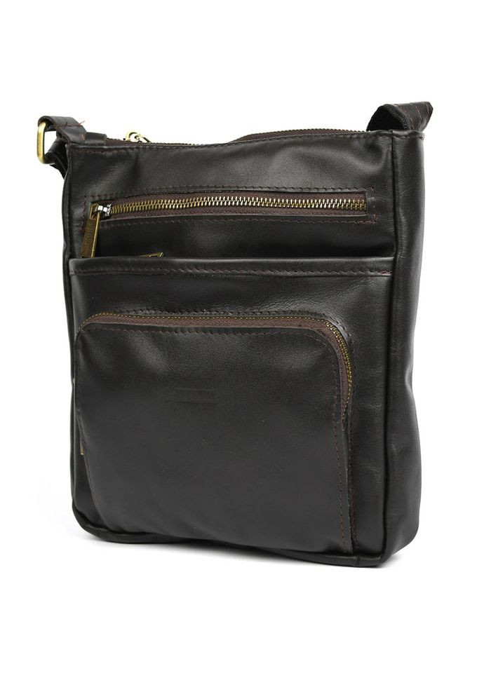 Сумка планшет через плечо мужская из натуральной кожи для телефона и для документов средняя Коричневый 38213 TARWA (361348777)