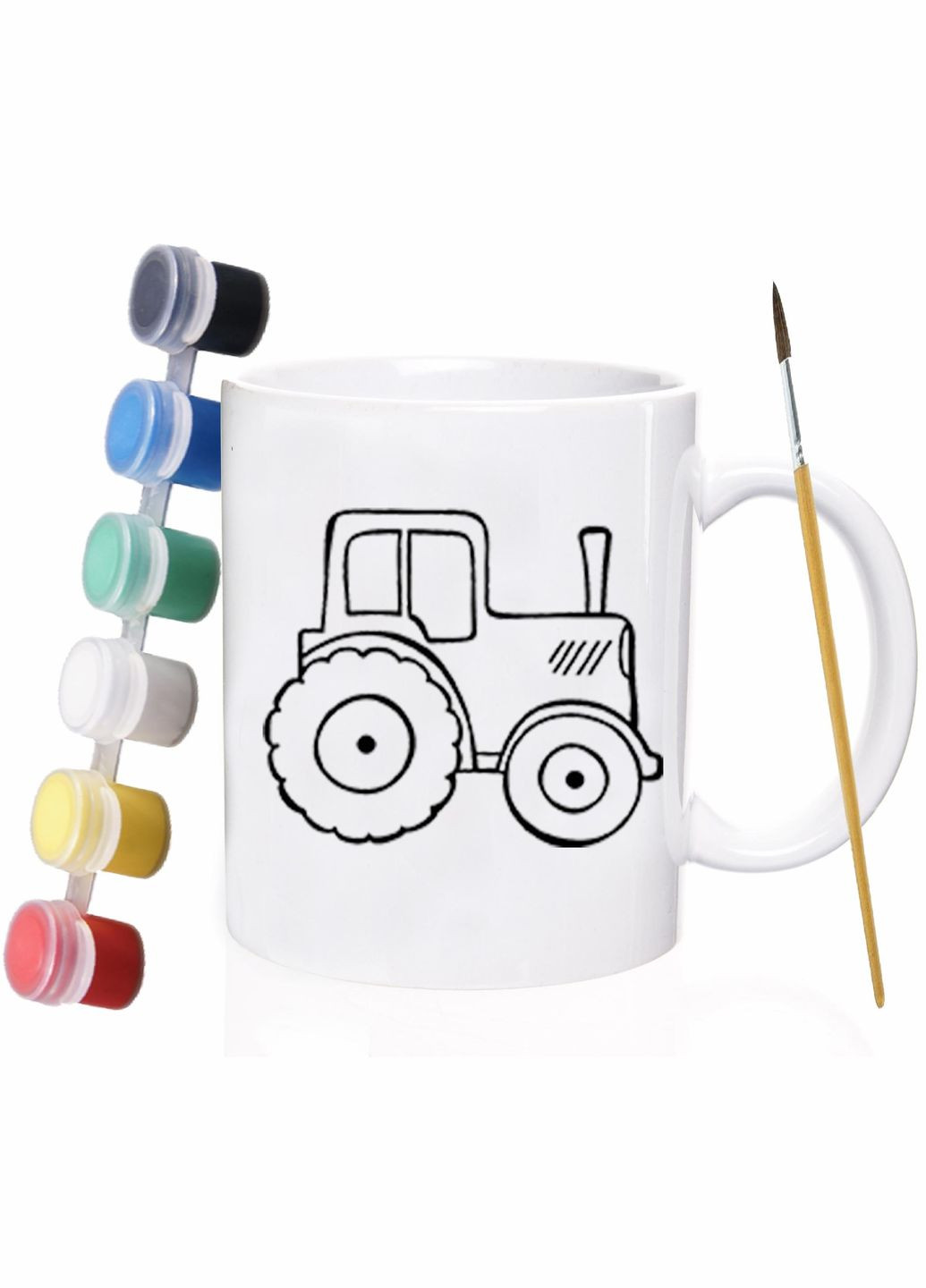 Набір для дитячої творчості Трактор та КамАЗ #01 / розмальовка для дітей / 330 мл біла No Brand (316121557)