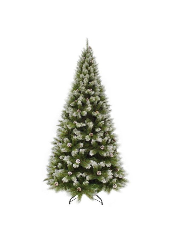 Сосна Pittsburgh 2,30 м зелена з ефектом покриття інеєм і шишками Triumph Tree (329408072)