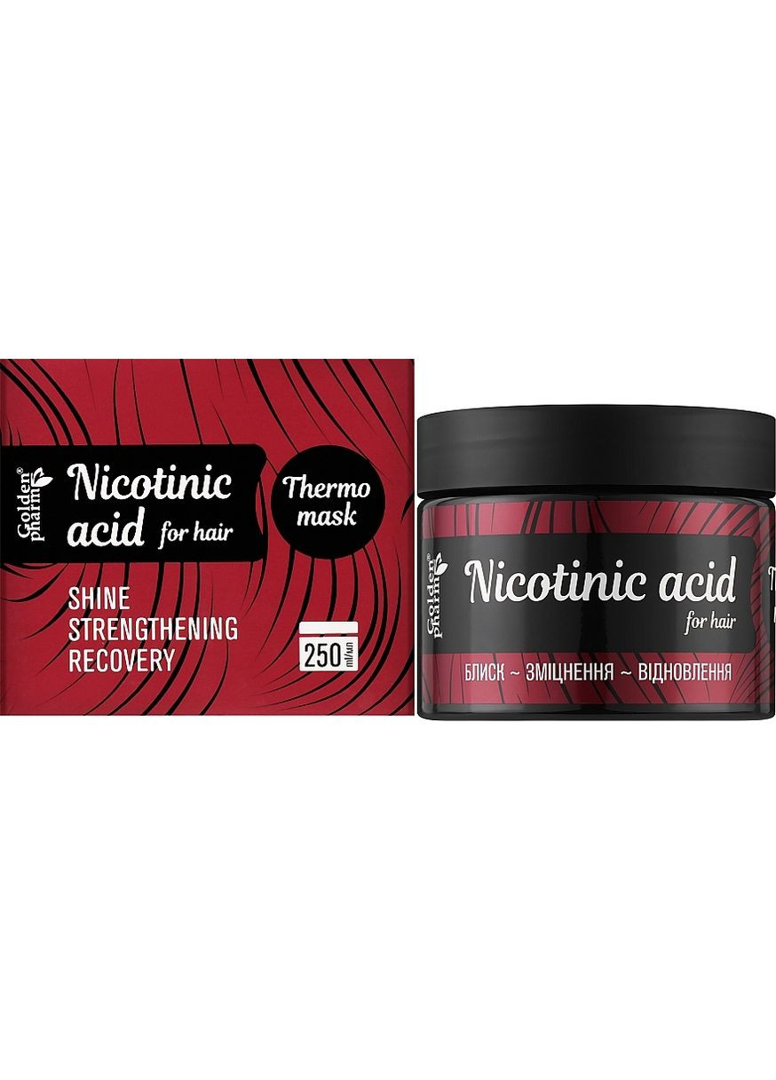 Термо-маска для волосся "Нікотинова кислота" 250ml (1275262-31018996) Голден-Фарм (368654198)