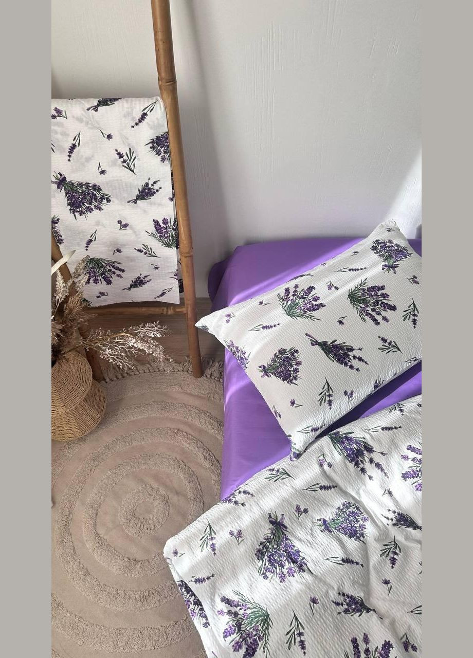 Постільна білизна з натуральної бавовни Ранфорс жниварка Євро 200 x 220 см Фіолетовий з білим (П1Е5403-1-02) No Brand (348095344)