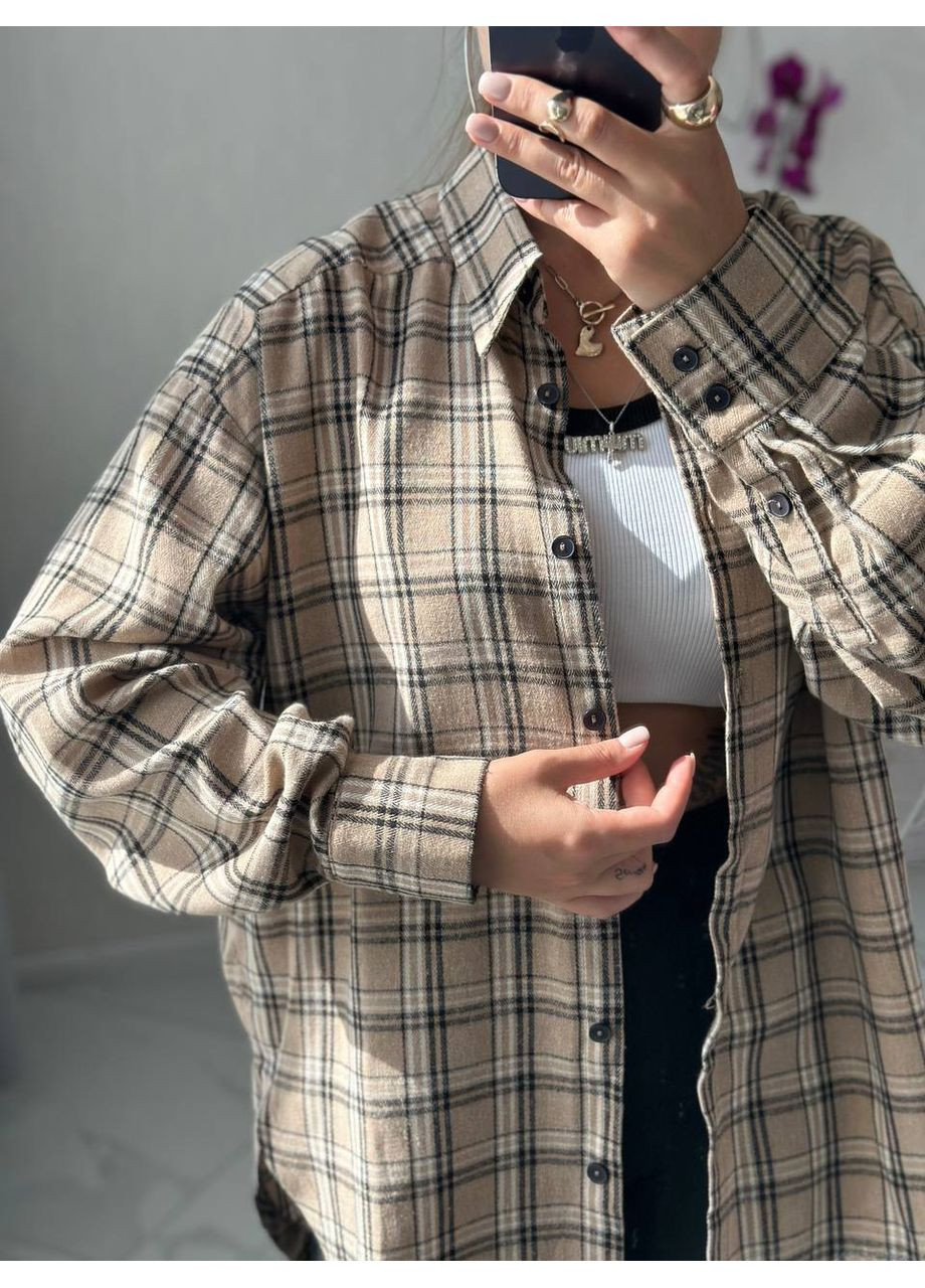 Фланелева сорочка у клітинку ЗАМІРИ В ОПИСІ ! GD/GL Модний простір (366438784)